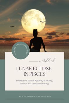 the cover of luna eclipse in pisces, with an image of a woman sitting on