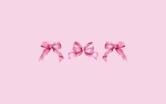 three pink bows on a pink background