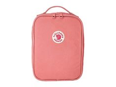 Fjallraven Kanken Mini Cooler - Backpack Bags : Peach Pink : Bring some cold ones for everyone with the Fjällräven Kånken Mini Cooler. Soft cooler bag in G-1000 HeavyDuty Eco S with all around foam padding. Perfect for a school lunch box or for carrying drinks/ and food to picnics. Inside zippered pocket that can hold a soft ice pack (not included). Top handle for easy carrying. Fits perfectly inside a Kanken Mini, or sideways in a regular Kanken backpack. Fjällräven logo patch on front. Materia Casual Rectangular Lunch Box, Fjallraven Kanken Mini, Cooler Backpack, Fjällräven Kånken, Mini Cooler, Kanken Mini, School Lunch Box, Eco Fabric, Soft Cooler