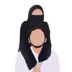 a drawing of a woman with black hair and a scarf around her neck wearing a white shirt