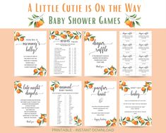 baby shower games with oranges and leaves