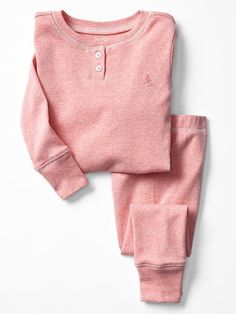 Marled henley sleep set Toddler Pajamas, Trendy Hoodies, Girls Sleepwear