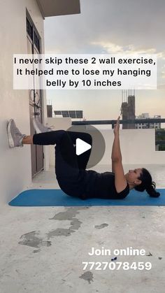 Deepti dhakar on Instagram: "Practice this 2 wall exercise move to target your upper belly, arms and legs together.  Follow me for amazing and beginner friendly workouts.  Beginner 10count 3 sets Advance 40 count 5 sets  #core #coreworkout #absworkout #abs #absday #corestrength #strong #legs #bellyfat #momlife #momfit #fitmom #getfit #momblogger #womenfashion #legsworkout #legsday #womeninbusiness #weightloss #workoutroutine #viral #1 #weightloss #womensupportingwomen" Floor Belly Workouts, Wall Exercise, Workouts Beginner, Post Pregnancy Belly, Hanging Belly, Workout Beginner, Strong Legs, Workout Moves