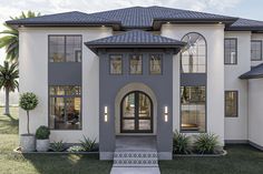 this is an artist's rendering of a luxury home in the floridan style