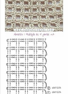 two pictures showing the same stitchs and how to crochet them