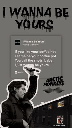 an ad for arctic monkeys featuring a man in black