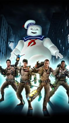 the ghostbuster squad from ghostbuster city are in front of a giant ghost