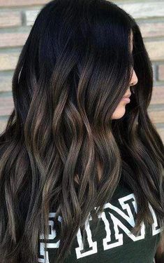 Balayage on Black Hair Balayage Diy, Brown Hair Shades, Brown Ombre Hair, Balayage Brunette, Hair Shades, Ombre Hair Color