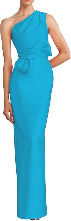 Amazon.com: QyinEve Sheath/Column Cocktail Dresses Elegant One Shoulder Floor Length Wedding Guest Dresses with Bow Pleats 2024 Orange : Clothing, Shoes & Jewelry Dresses With Bow, Orange Clothing, Cocktail Dress Elegant, Wedding Guest Dresses, Dresses Elegant, Dress With Bow, Guest Dresses, Cocktail Dresses