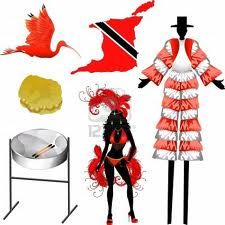 an assortment of mannequins, hats, and other items in red and white