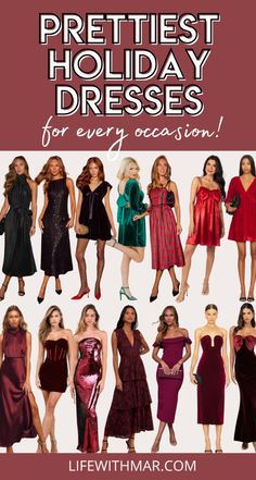 Whether you’re headed to a work holiday party or need something festive to meet the in-laws, these gorgeous holiday dresses should have you covered. I am sharing so many fun and festive Christmas dresses to get you in the holiday spirit! Christmas Party dresses | Christmas Dress | Holiday Dress Pretty Holiday Dresses, Classy Christmas Outfit, Red Velvet Gown, Velvet Gowns, Christmas Party Dresses, Casual Thanksgiving Outfits, Dresses Christmas, Work Holiday Party, Christmas Dresses