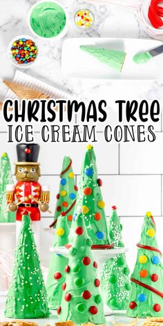 christmas tree ice cream cones with the title overlay