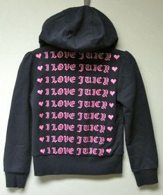 NWT $138JUICY COUTURE GIRLS FLAP FLEECE ZIP HOODIE ~ REGAL NAVY BLUE WITH PINK ~  Size 14 JUICY COUTURE CHOOSE JUICY FLAP FLEECE LONG SLEEVE ZIP UP HOODIE  Juicy Couture Kids - L/S Flap Fleece Outerwear w/ Juicy Heart Logo  Stay as cool as the weather in clothes by Juicy Cozy long sleeve fleece hoodie is perfectly for bundling. Hearts with "I Love Juicy" is perfectly repeated on the back.  Hood can be worn up or down. Front hand pockets. Lightly ribbed cuffs and waistband. Full zip closure.  85% Juicy Sweater Outfit, Beauty 2023, Girls Couture, Digital Closet, Kids Couture, 2000s Fashion Outfits, Girly Accessories, Front Hand, Heart Logo