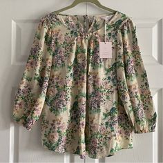 Nwt Lc Lauren Conrad Floral Peasant Top Size Small Pull Over Style Round Neckline Ties At Back Neckline Ruffle Detail At Shoulders Elasticized 3/4 Length Sleeves Lightweight, Flowy Fabric 72% Rayon/28% Polyester Bust Measures Approx 19” Across Length Approx 26” Y1 Spring Long Sleeve Blouse For Garden Party, Long Sleeve Blouse For Spring Garden Party, Long Sleeve Blouse For Garden Party In Spring, Spring Floral Print Peasant Top, Spring Floral Print Peasant Top For Day Out, Spring Vacation Peasant Top, Feminine Long Sleeve Peasant Top For Spring, Pink Floral Print Peasant Top For Fall, Pink V-neck Peasant Top With Floral Print