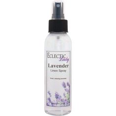 a bottle of lavender spray on a white background with the words eclectic lady written in it