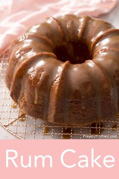 a bunt cake sitting on top of a cooling rack