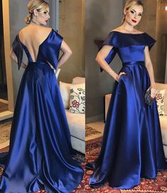 Blue Floor-length Evening Dress For Banquet, Blue Satin Evening Dress For Banquet, Blue A-line Maxi Dress For Prom, Blue A-line Evening Dress For Banquet, Royal Blue A-line Evening Dress For Prom, Blue A-line Ball Gown For Formal Occasions, Blue A-line Maxi Dress For Wedding, Blue Floor-length Ball Gown For Gala, Blue Satin Gown For Banquet