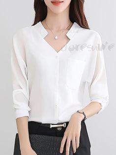 Office Wears, Sewing Blouses, Pocket Blouse, Women Blouses Fashion, Kurta Neck Design, Fashion Tops Blouse, Kurti Neck Designs, Trend Fashion, Fashion Design Clothes