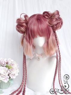 Braids And Curls, Braids Length, Wig Braids, Kawaii Wigs, Hair Dyed, 얼굴 드로잉