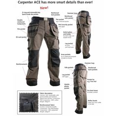 Workwear Pants, Tactical Survival, Tactical Clothing, Work Gear, Tactical Pants, Work Trousers, Carpenter Pants, Survival Gear, Pocket Pants