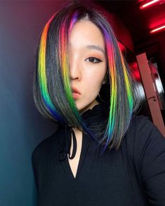 Prismatic highlights from @mmtrfmv using Lunar Tides Neon + Brights Collections 🎨 Spring Hair Color Trends, Rainbow Highlights, Color Block Hair, Split Dyed Hair, Vivid Hair Color, Rainbow Hair Color, Cute Hair Colors, Highlights Hair, Spring Hair Color