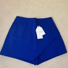 Blue Zip Skort Casual Blue High-waisted Skort, High-waisted Blue Skort For Summer, Blue Skort, Womens Shorts, Blue, Women Shopping, Color