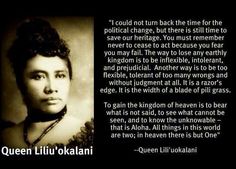 an old photo with a quote from queen lilokalanii about the power of women