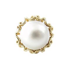 Vintage 14 Karat Yellow Gold Mobe Pearl Ring Size 7 This lovely ring features a stunning Mobe pearl (16 mm) set in beautifully detailed 14K yellow gold. Top of ring measures 22 mm. Height: 14 mm. Shank: 4 mm. Ring Size: 7 Weight: 5.6 dwt. / 8.8 gr. Stamped: 14K Very good condition, professionally polished. Will come packaged in a gift box. Vintage Cocktail Ring, Gold Cocktail, Detailed Ring, Gold Top, Pearl Set, Lovely Ring, Elegant Ring, 14k Gold Ring, Lovely Earrings