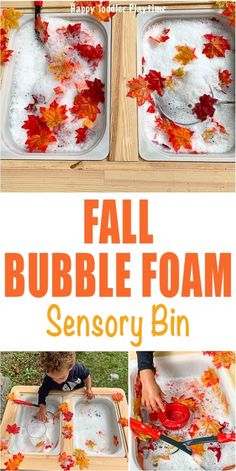 fall bubble foam activity for toddlers to play with