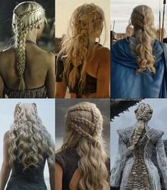 Khaleesi Braids, Daenerys Hair, Targaryen Hair, ليلي كولينز, Khaleesi Hair, Hair Evolution, Different Braids, Fantasy Hair