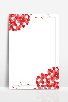 a white card with red hearts on the bottom and an empty space for text in the middle