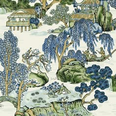 Wallpaper sample swatch only Construction Wallpaper, Thibaut Wallpaper, Zen Garden Design, Anna French, Scenic Wallpaper, Go Wallpaper, Asian Home Decor, Chinoiserie Wallpaper, Wallpaper Collection