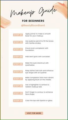 Master the art of makeup with our step-by-step guide for beginners! From essential tips to easy-to-follow tutorials, learn how to create stunning looks effortlessly. Perfect your makeup skills and enhance your beauty routine today Makeup Guide For Beginners, Strobing Makeup, Baking Makeup, Makeup Skills, Wedding Makeup Tutorial, Makeup Steps, Glam Wedding Makeup, Makeup Artist Tips, How To Apply Blush