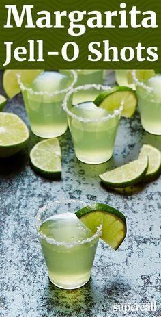 margarita jell - o shots with limes on the side