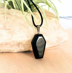 Black Obsidian Necklace Coffin Pendant Necklace Black Obsidian - Etsy Adjustable Black Vampire Necklace, Adjustable Black Vampire Style Necklaces, Vampire Style Black Necklace For Halloween, Black Vampire Pendant Jewelry, Black Vampire Style Pendant Jewelry, Black Pendant Necklace For Halloween, Handmade Black Vampire Necklace, Gothic Onyx Necklace Gift, Gothic Onyx Necklace As A Gift