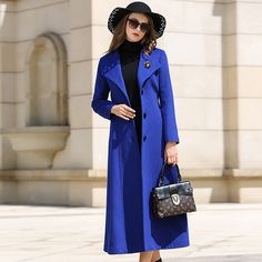 Custom Wool Coat for Women,Blue Long Wool Coat,Thick Woolen Coat,Cashmere Coat,Women wool overcoat,Winter coat women,wool long Coat,vivian7 freeshipping - Vivian Seven Cottage Fashion, Royal Blue Coat, Cashmere Coat Women, Fit And Flare Coat, Boots Leggings, Wool Long Coat, Winter Coat Women, Trendy Coat, Full Length Coat