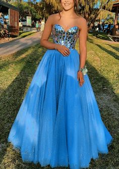 Princess Sweetheart Strapless Corset Floor-Length Tulle Prom Dress, Cr - Princessly Dress Crystal, Matric Dance, One Shoulder Prom Dress, Big Dresses, Mini Prom Dresses, Trendy Prom Dresses, Ball Gowns Princess, Gown Skirt, Dream Dresses