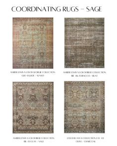 four rugs with different colors and sizes