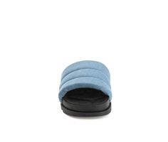 A comfortable sandal that you can wear to the pool or the park. The Lazro by Journee Collection is a sporty slide with a 4 mm Tru Comfort Foam™ insole made for comfort and ease. Puffed straps add a nostalgic touch to the design. Man-made puff upper with ribbed detail, Slide on style for easy entry, Approx. 1.5\ sole, Open / round toe, Tru Comfort Foam™ formed footbed, Man-made treaded outsole for added traction | Women's Journee Collection Lazro Sandals in Blue Size 8 Shoe Carnival, Blue Sandals, Slide On, Womens Sandals Flat, Journee Collection, Comfortable Sandals, Slide Slipper, The Pool, The Park