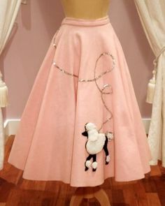 1950s Poodle Skirt, Vintage Poodle, Pink Felt, Poodle Skirt, Fashion 1950s, Full Circle Skirt, Vintage 1950s Dresses, Full Circle Skirts, 50s Dresses