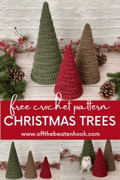 Christmas Tree Free Crochet Pattern - Homemade Holiday Decor Farmhouse Christmas Crochet, Crochet Tree Free Pattern, Free Crochet Pattern Christmas Tree, Easy Crochet Christmas Tree Pattern, Easy Crochet Christmas Decorations, Christmas Crochet Ornaments Free Pattern, Free Crochet Christmas Tree Patterns, Crochet Christmas Free Pattern, Christmas Crochet Free Patterns