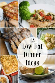 Dinner doesn't have to be unhealthy to taste good! Here are 14 Low Fat Dinner Ideas. Low Fat Dinner Ideas, Low Fat Diet Recipes, Low Fat Dinner Recipes, Fat Free Recipes, Healthy Low Fat Recipes, Low Fat Chicken, Low Fat Dinner, Fat Foods, Low Fat Diets