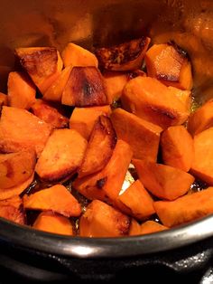 the food is being cooked in the pot on the stove