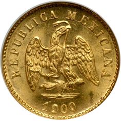 a gold coin with an eagle on it