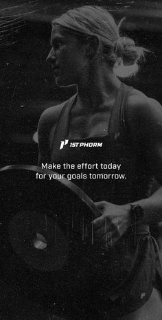 a woman holding a guitar in her right hand with the caption, make the effort today for your goals tomorrow