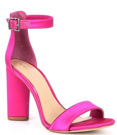 Shop for Gianni Bini Joenah Satin Ankle Strap Block Heel Two Piece Dress Sandals at Dillard's. Visit Dillard's to find clothing, accessories, shoes, cosmetics & more. The Style of Your Life. Hot Pink Wedding Shoes, Fuschia Heels, Bright Pink Heels, Bright Colored Heels, Pink Block Heels, Hot Pink Heels, Heels Prom, Bridal Wedding Shoes, Ankle Strap Block Heel