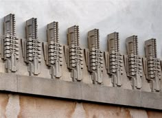 a row of windows on the side of a building