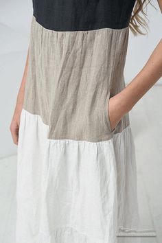 Washed and soft pure linen dress with short sleeves and pockets. Comfortable, relaxed fit. A linen summer dress is exceptionally comfortable, made from the natural Lithuanian linen. An elegant washed and soft linen dress made of 100% linen fabric is perfect for you at any time. The flax dress is washed after sewing, so it is soft and pleasant to wear and will not change its appearance after washing. Enjoy your movements, enjoy the wind, enjoy good quality fabric. ❤️ ❤️ Our products catalog - htt Casual Linen Maxi Dress With Relaxed Fit, Casual Beige Linen Dress, White Linen Summer Maxi Dress, Neutral Linen Summer Dress, Neutral Linen Maxi Dress For Vacation, Neutral Linen Beach Dress For Summer, Linen Sundress Maxi Dress With Pockets, Neutral Linen Dress With Relaxed Fit, Beige Linen Beach Dress With Pockets