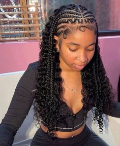 bundles for boho braids Hairstyles With Braids, Feed In Braids Hairstyles, Goddess Braids Hairstyles, Cute Braided Hairstyles, Braided Cornrow Hairstyles