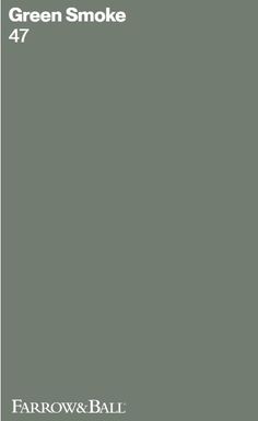 Farrow & Ball Green Smoke No 47 paint color swatch. #farrowandballgreensmoke #greenpaintcolors Card Room Green Farrow And Ball Hallway, Pitch Black Farrow And Ball, Duck Green Farrow And Ball, Farrow And Ball Green Paint, Smoky Green Paint, Green Paint Swatches, Green Bedroom Inspirations, Farrow Ball Green, Farrow And Ball Green